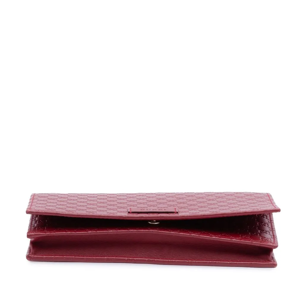 Gucci Microguccissima Wallet on Strap Red Leather Very good - Inside View