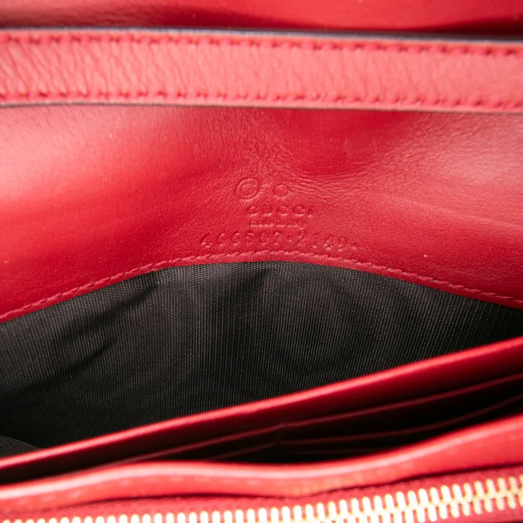 Gucci Microguccissima Wallet on Strap Red Leather Very good - Box View