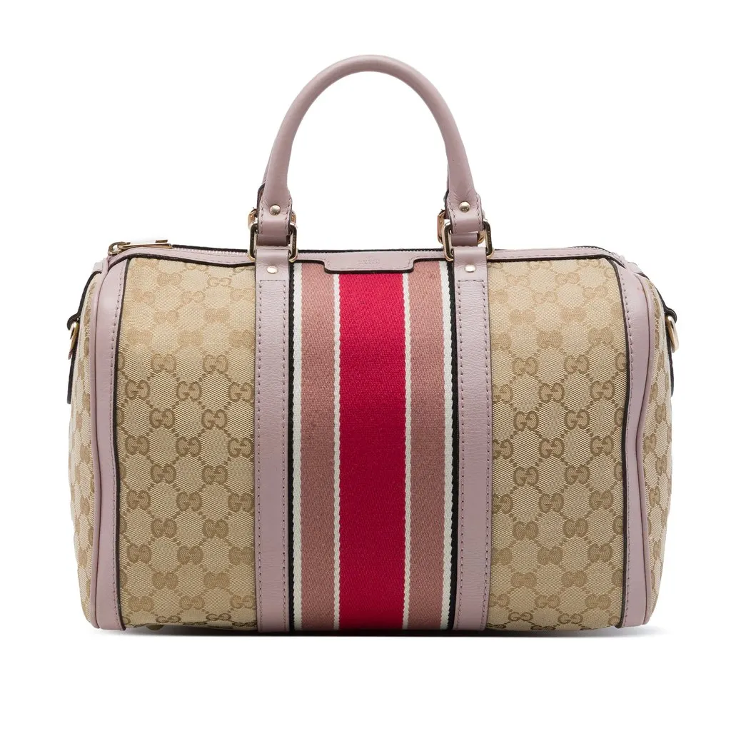 Gucci Medium GG Canvas Web Joy Boston Bag Beige Very good - Front View