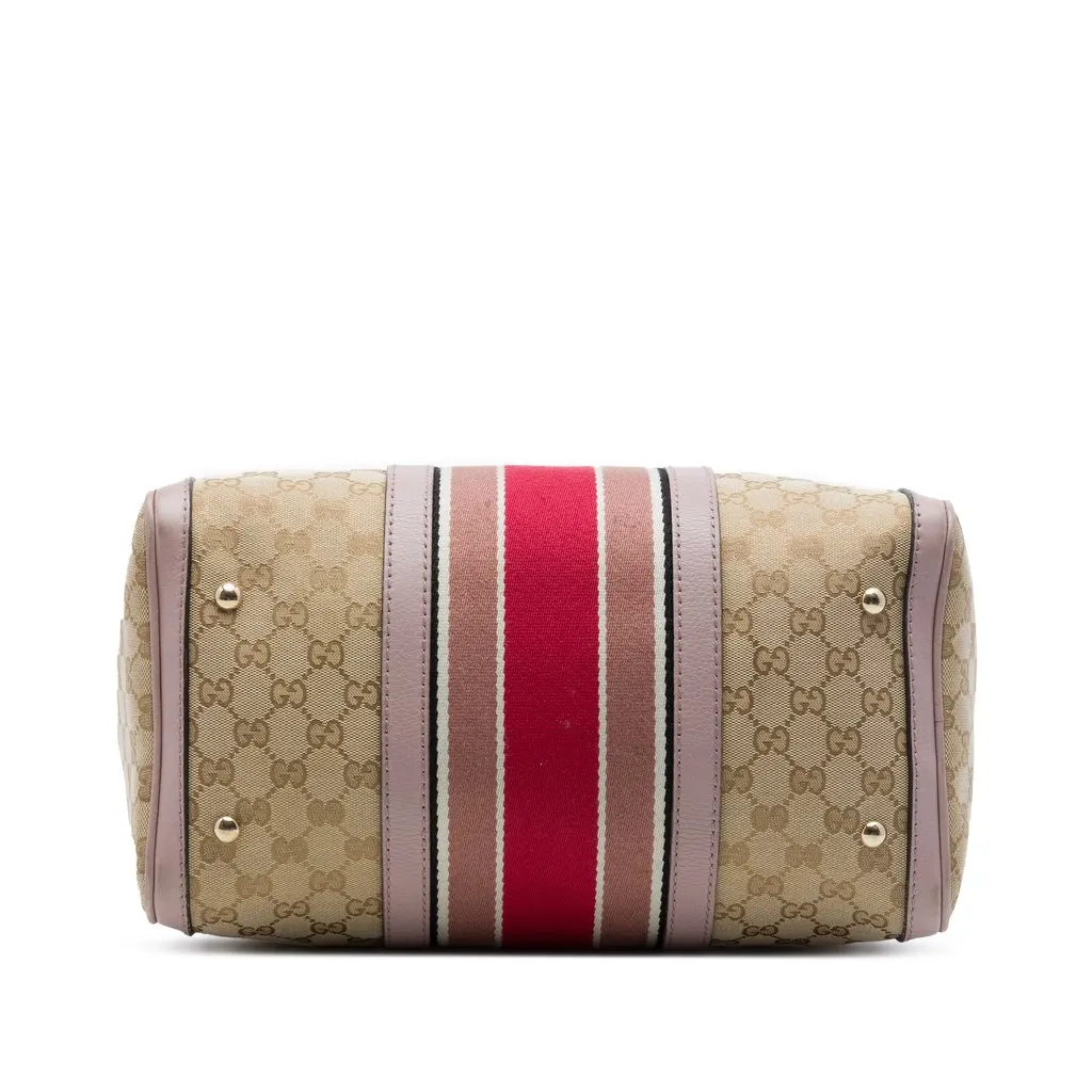 Gucci Medium GG Canvas Web Joy Boston Bag Beige Very good - Inside View
