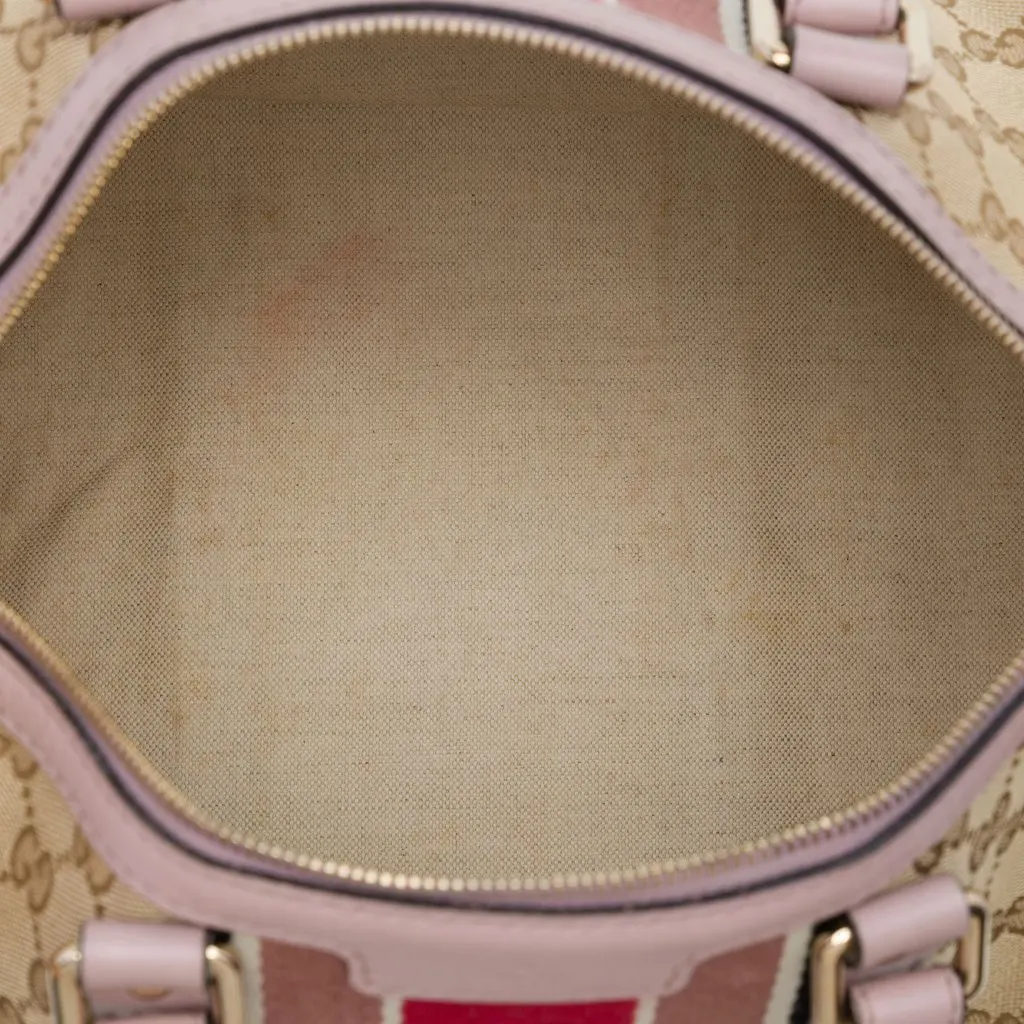 Gucci Medium GG Canvas Web Joy Boston Bag Beige Very good - Model View