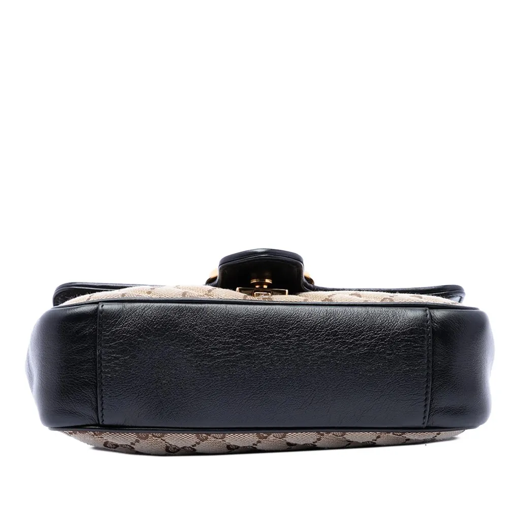 Gucci Small GG Marmont Matelasse Diagonal GG Canvas and Leather Shoulder Bag Beige Very good - Inside View