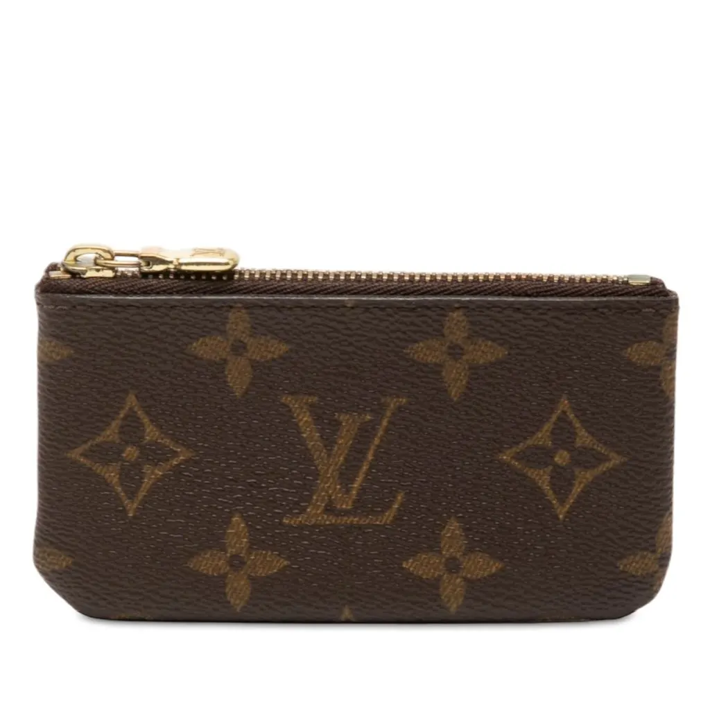 Louis Vuitton Monogram Key Pouch Brown Canvas Very good - Front View