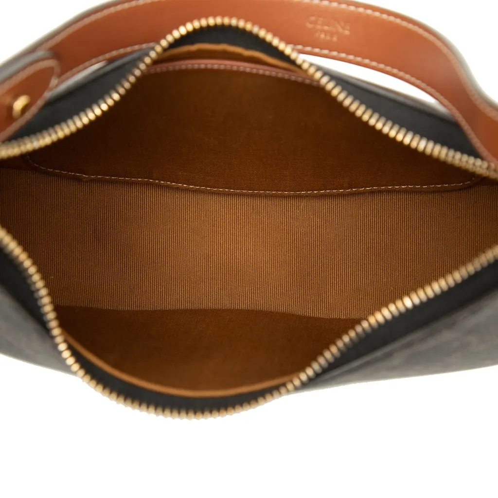 Celine Triomphe Coated Canvas Ava Shoulder Bag Brown Very good - Model View