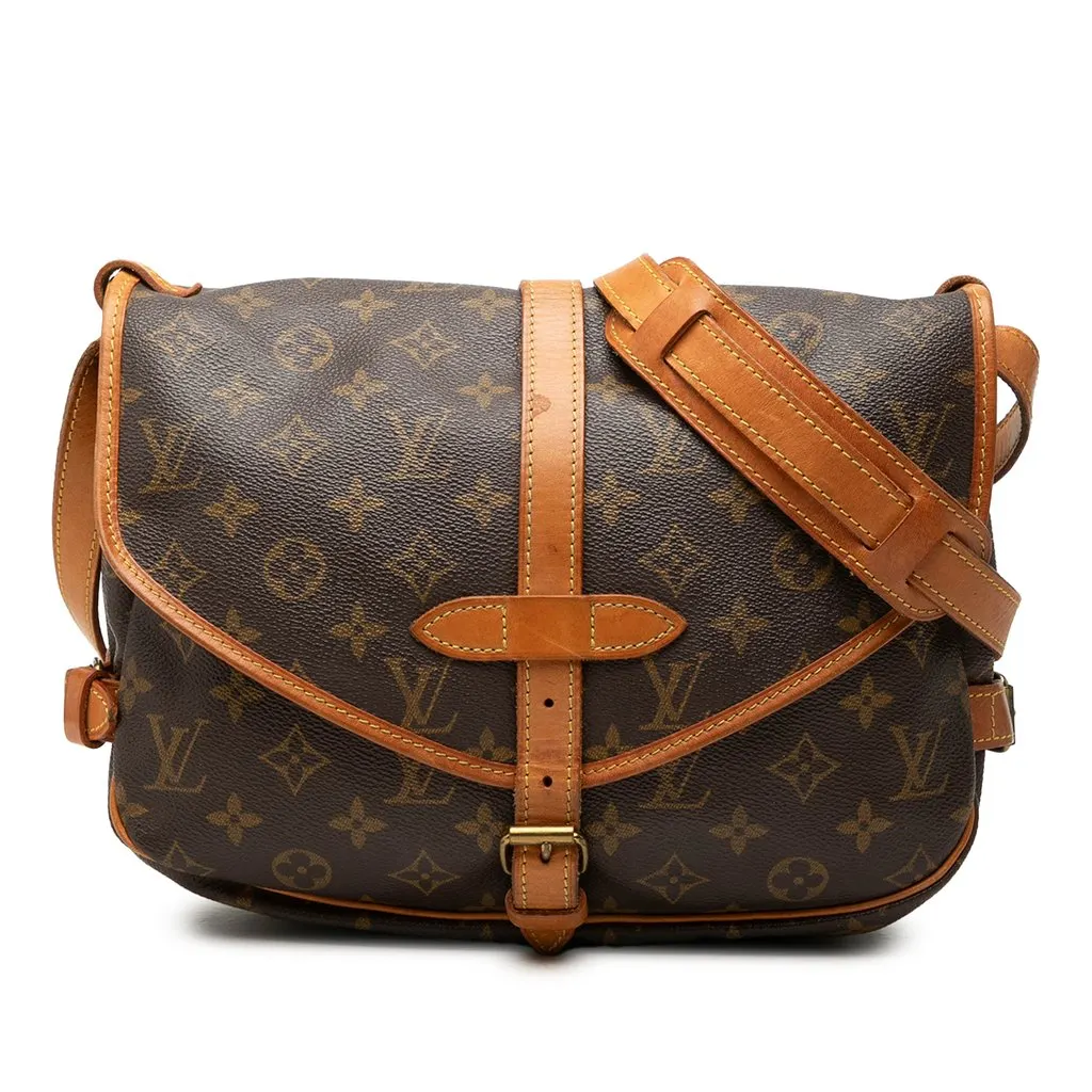 Louis Vuitton Monogram Saumur 30 Brown Canvas Good - Front View
