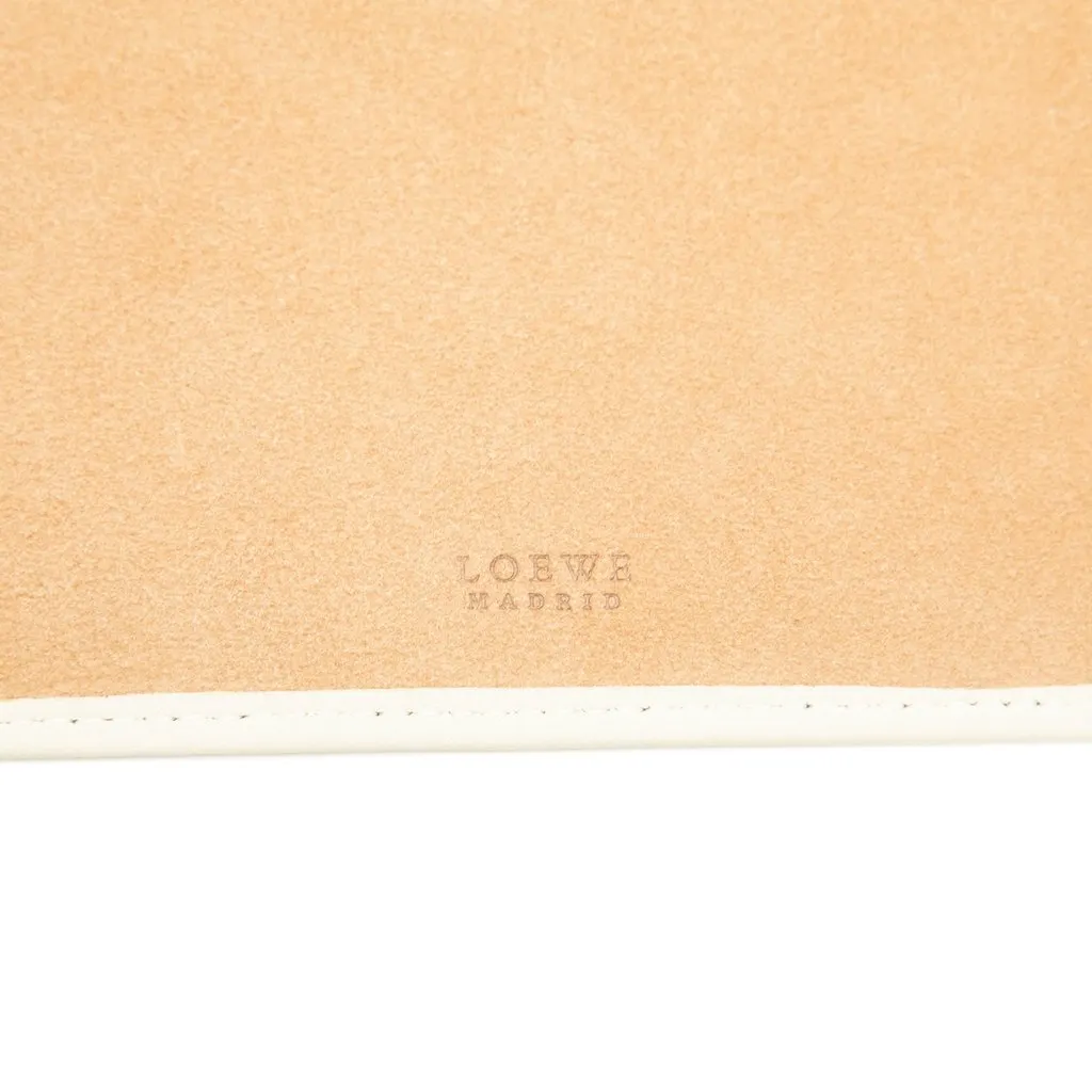 LOEWE Suede Anagram Flat Pouch Beige Leather Very good - Box View