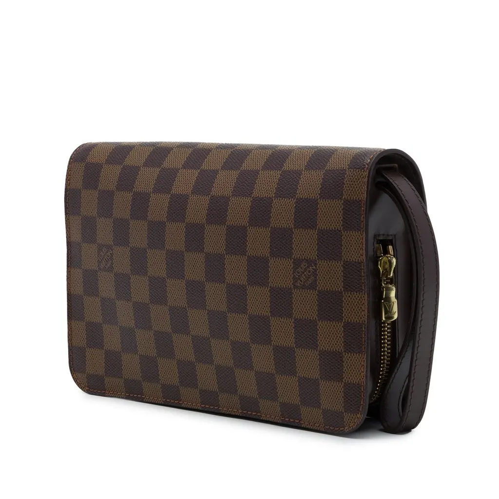 Louis Vuitton Damier Ebene Saint Louis Pochette Brown Canvas Good - Back View