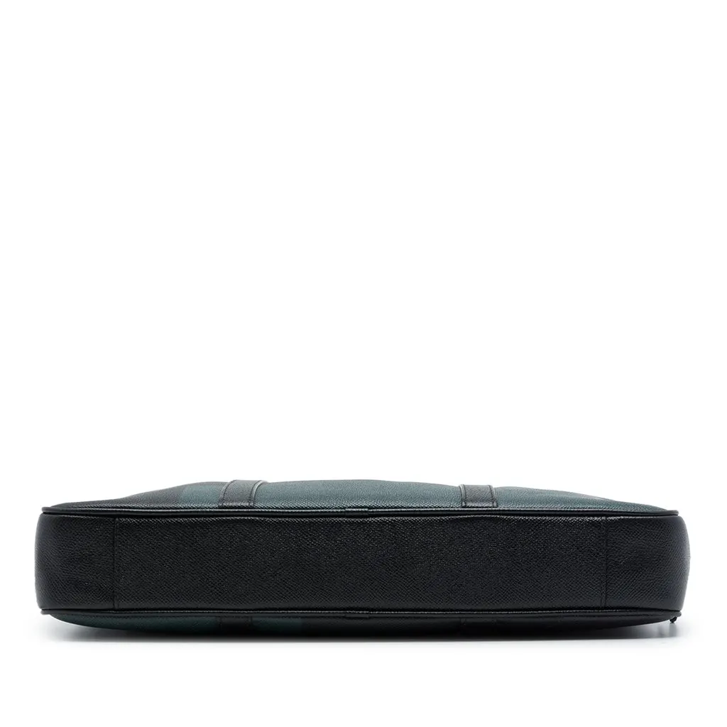 Burberry Grained Calfskin Colorblock Newburg Business Bag Black Leather Good - Inside View