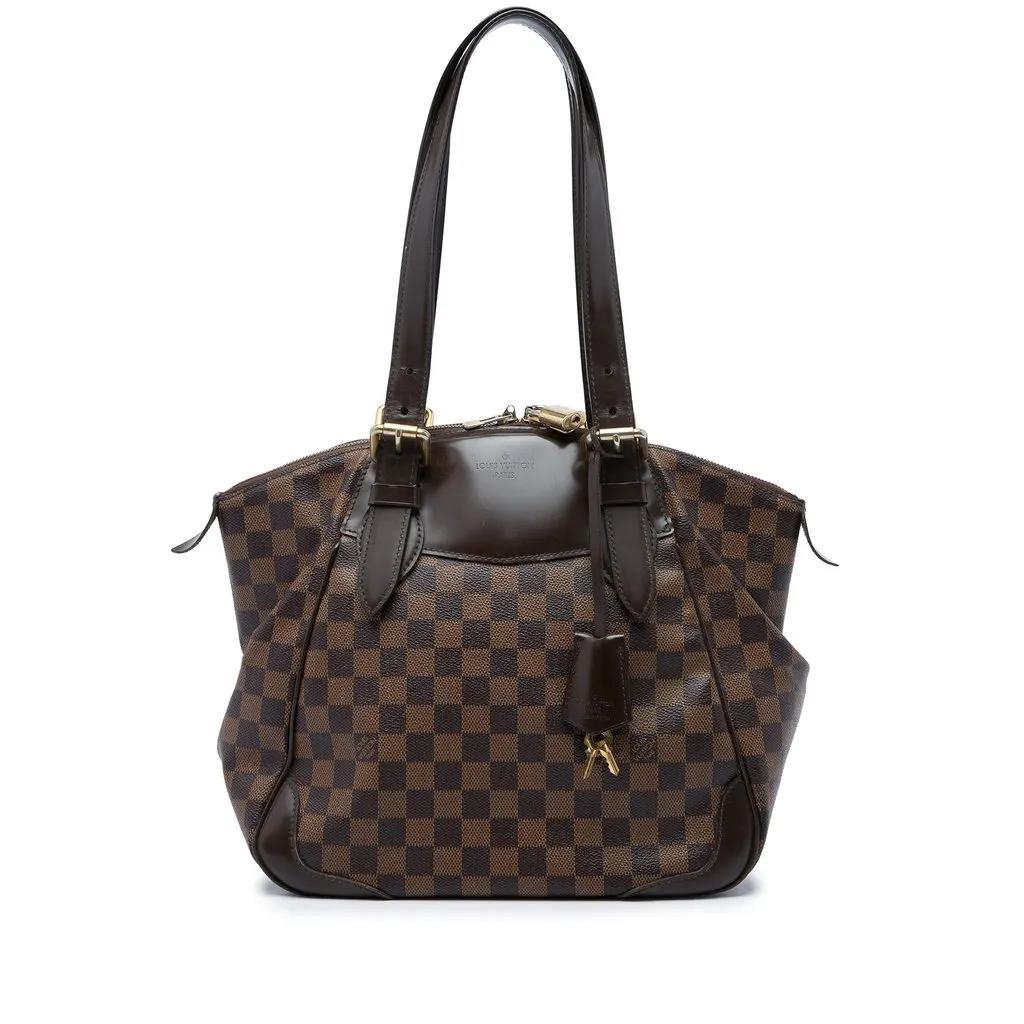 Louis Vuitton Damier Ebene Verona MM Brown Canvas Good - Front View