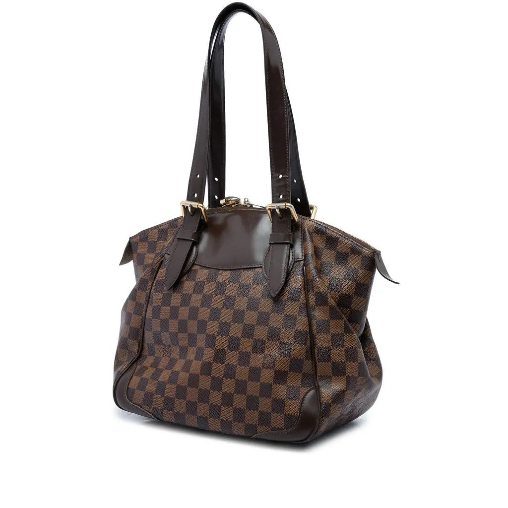 Louis Vuitton Damier Ebene Verona MM Brown Canvas Good - Back View