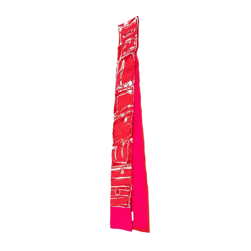 Louis Vuitton Monogram Trunks and Bags Bandeau Silk Scarf Pink Silk Very good - Front View