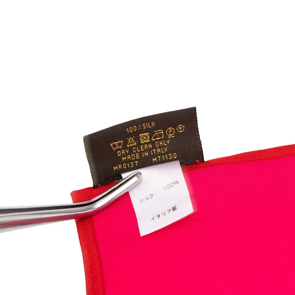 Louis Vuitton Monogram Trunks and Bags Bandeau Silk Scarf Pink Silk Very good - Inside View