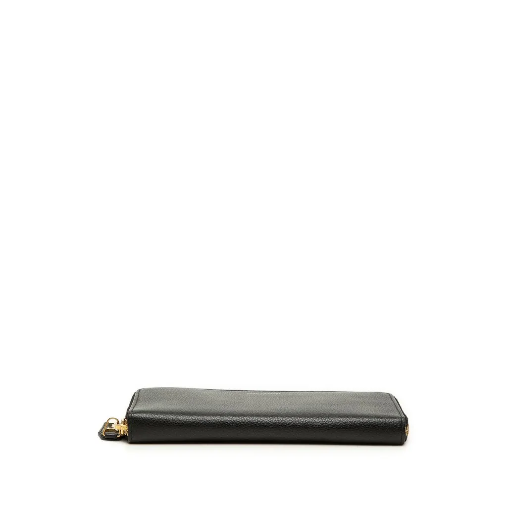 Saint Laurent Leather Zip Around Long Wallet Black Leather Very good - Inside View