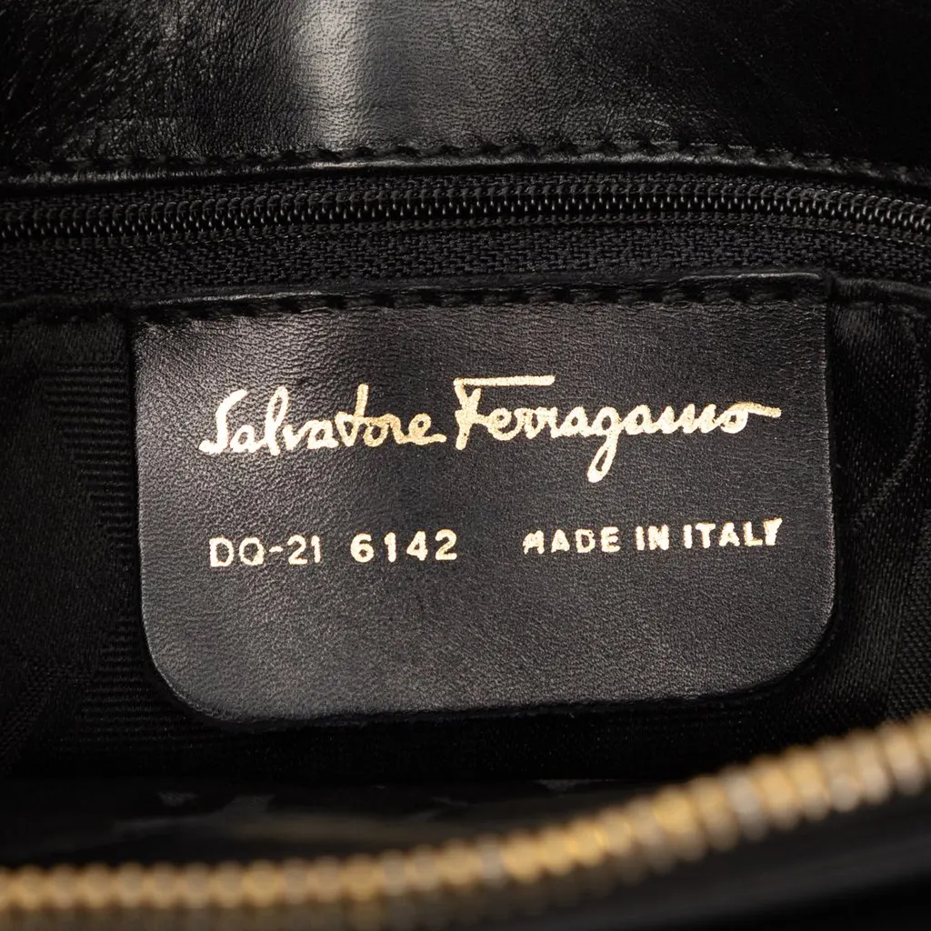 Salvatore Ferragamo Studded Leather Crossbody Black Leather Very good - Box View