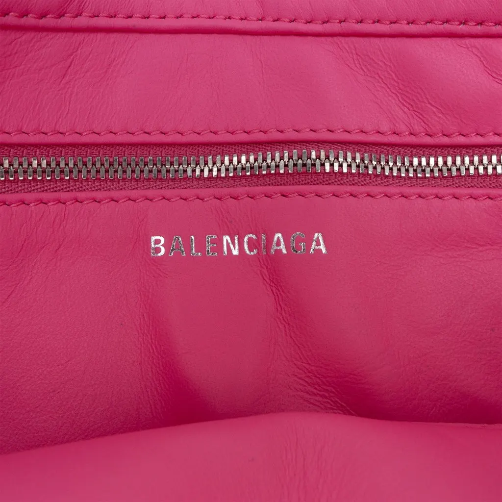 Balenciaga Leather Triangle Chain Crossbody White Leather Very good - Box View