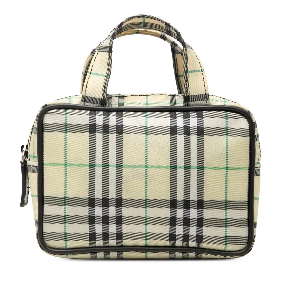 Burberry House Check Canvas Handbag Yellow Very good - Front View