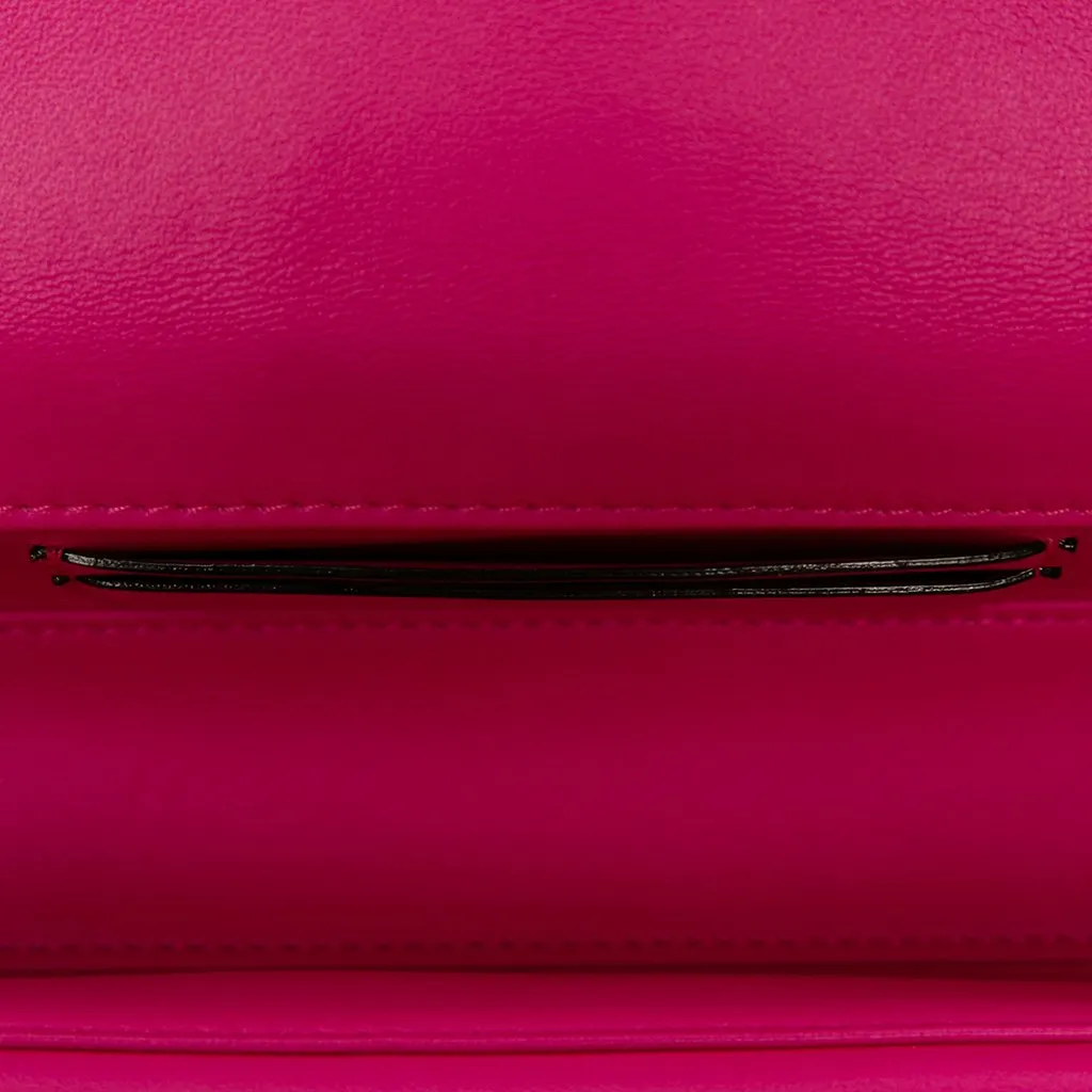 Valentino Nappa One Stud Clutch with Chain Pink Leather Good - Model View