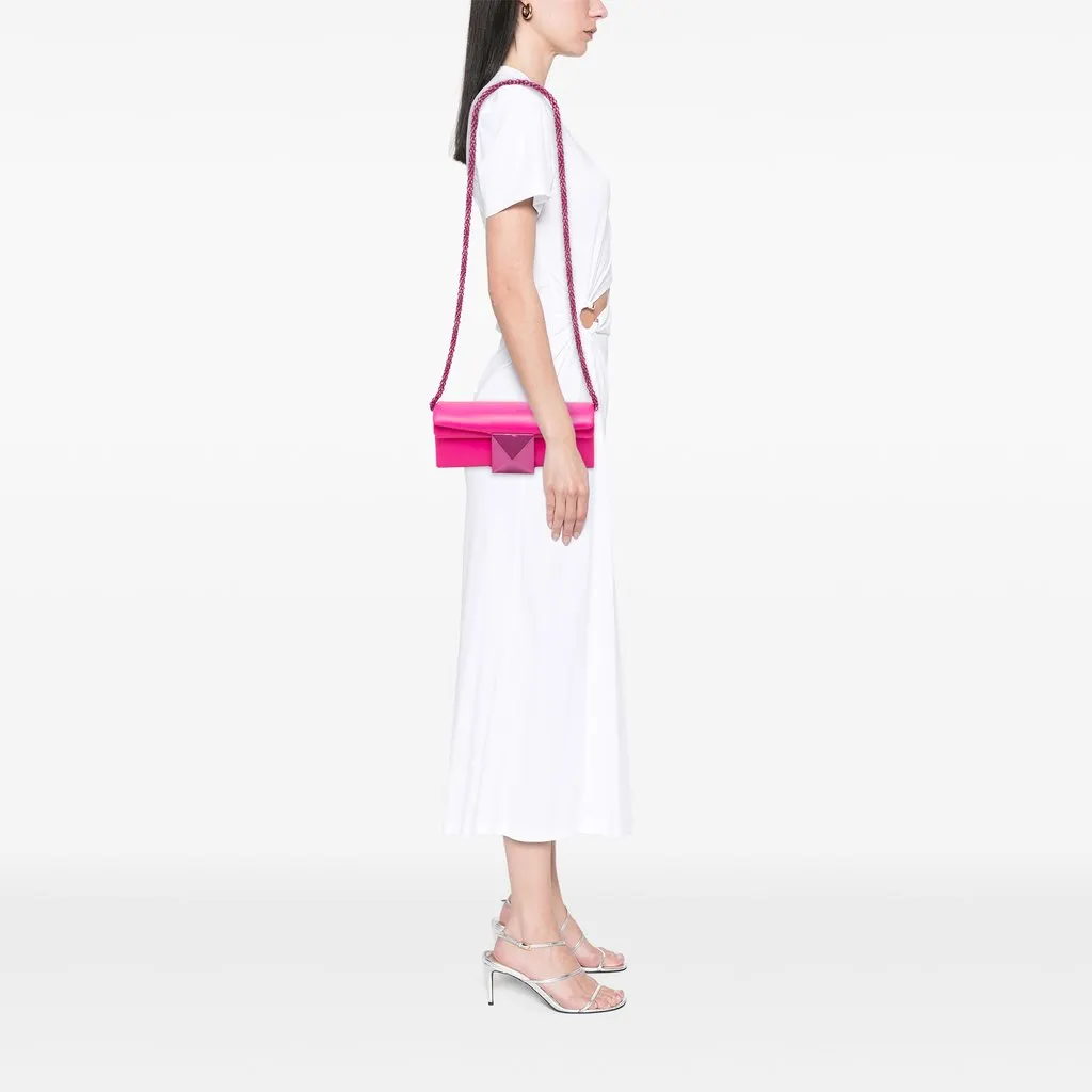 Valentino Nappa One Stud Clutch with Chain Pink Leather Good - Box View