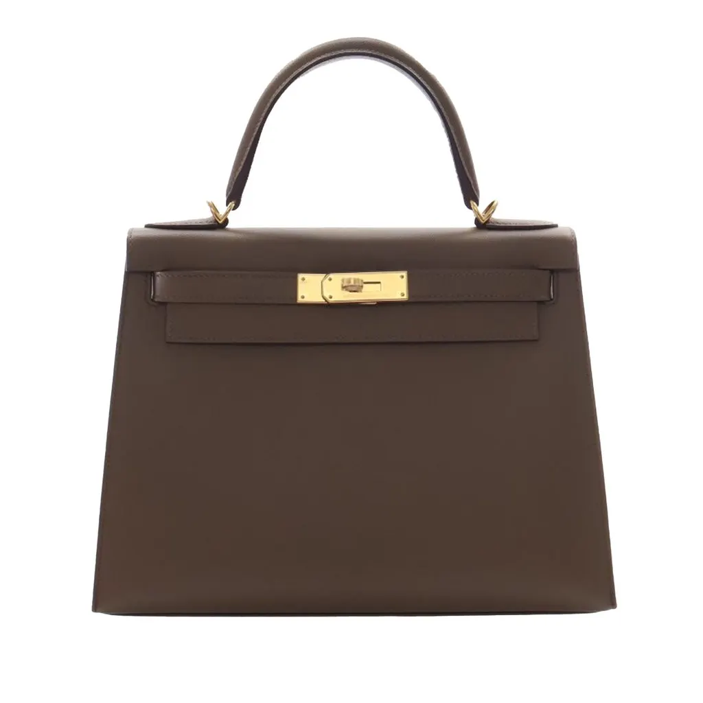 Hermès Veau Madame Kelly Sellier II 28 Brown Leather Very good - Front View