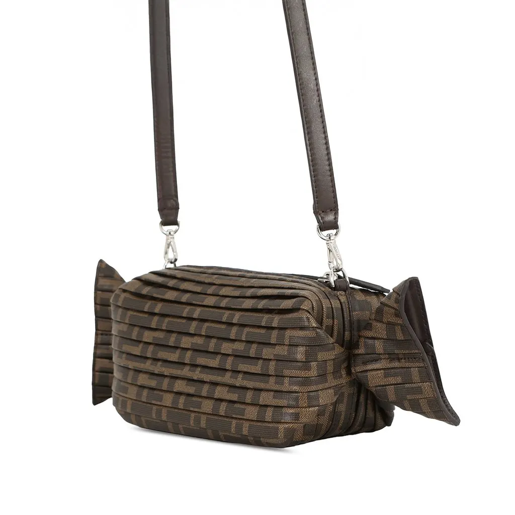 Fendi Zucca Coated Canvas Caramella Candy Camera Bag Brown Very good - Back View