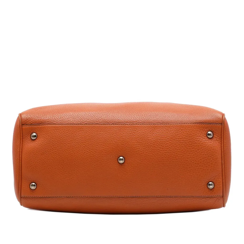 Gucci Medium Calfskin Bamboo Shopper Satchel Orange Leather Very good - Inside View