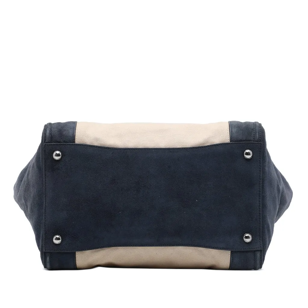 Prada Canvas and Suede Twin Pocket Double Handle Satchel Beige Very good - Inside View