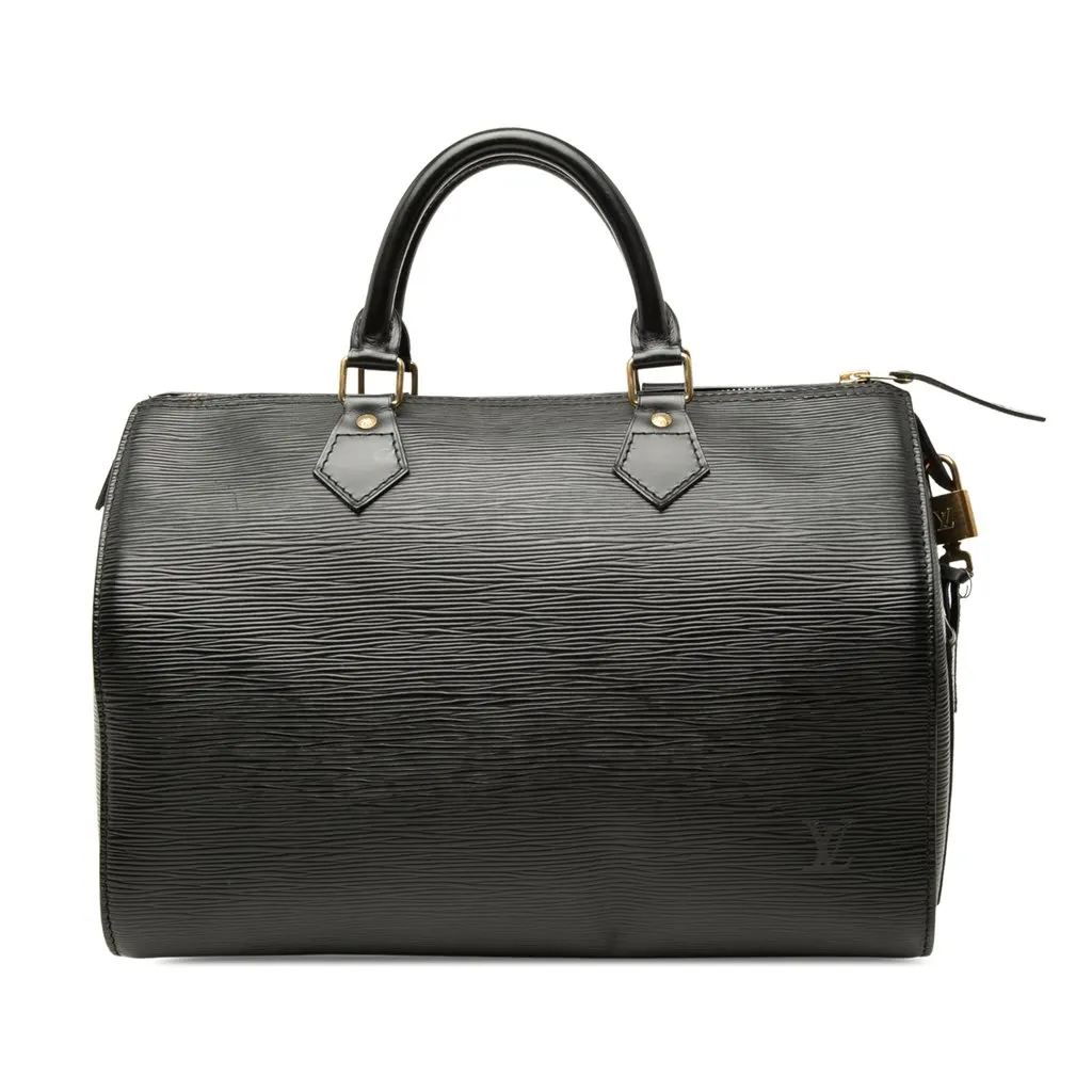 Louis Vuitton Epi Speedy 30 Black Leather Very good - Front View