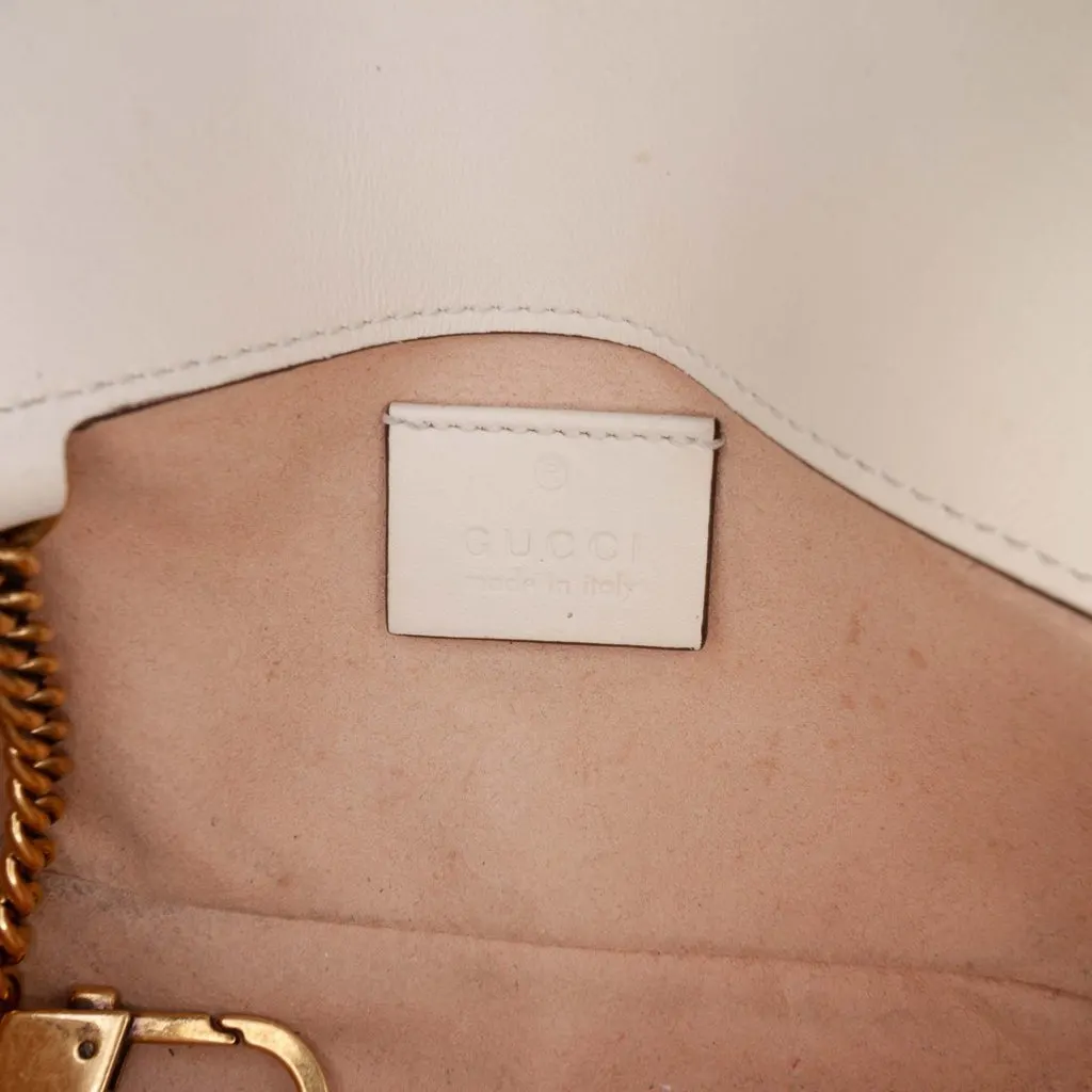 Gucci Mini GG Marmont Matelasse Calfskin Flap Crossbody White Leather Good - Box View