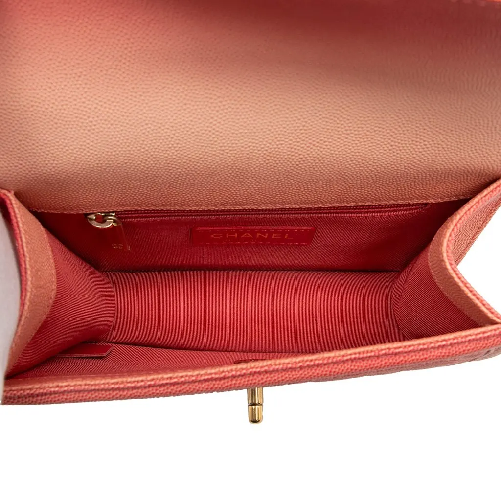 Chanel Quilted Caviar Sunset On The Sea Flap Belt Bag Pink Leather Very good - Model View