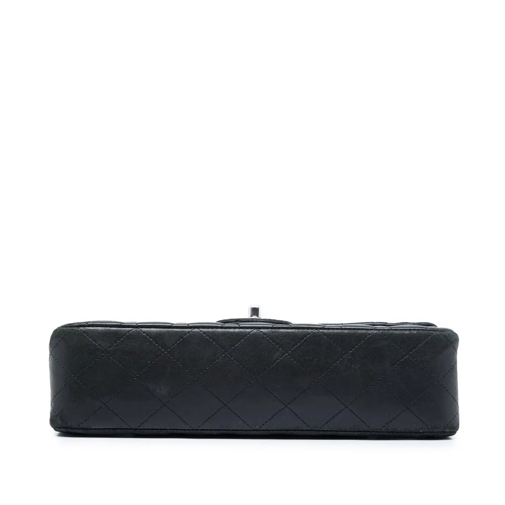 Chanel Medium Classic Lambskin Double Flap Black Leather Good - Inside View
