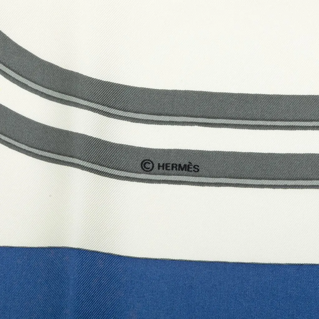 Hermès Brides de Gala Silk Scarf 90 White Silk Very good - Box View