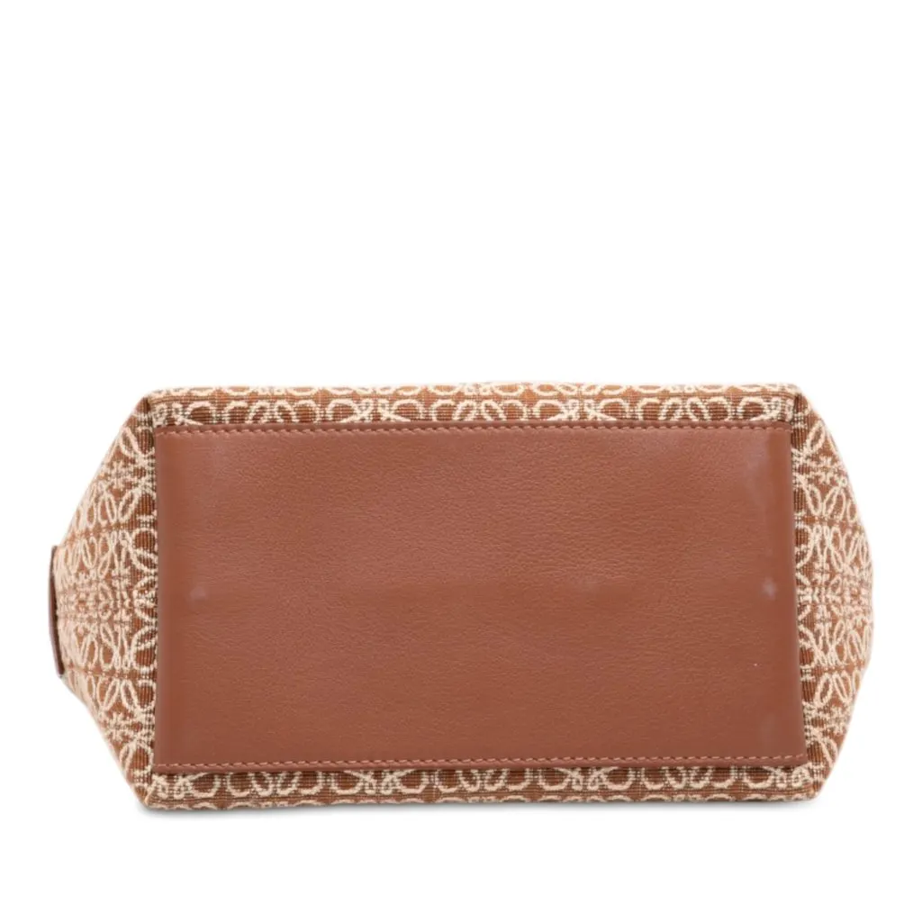 LOEWE Small Anagram Canvas Cubi Bag Brown Very good - Inside View