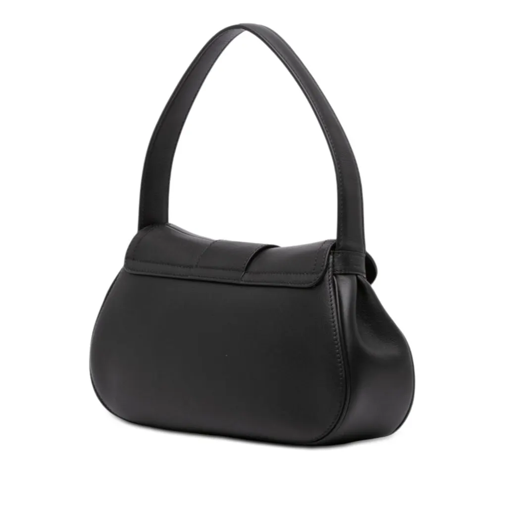 Celine Medium Calfskin Triomphe Polly Shoulder Bag Black Leather Very good - Back View