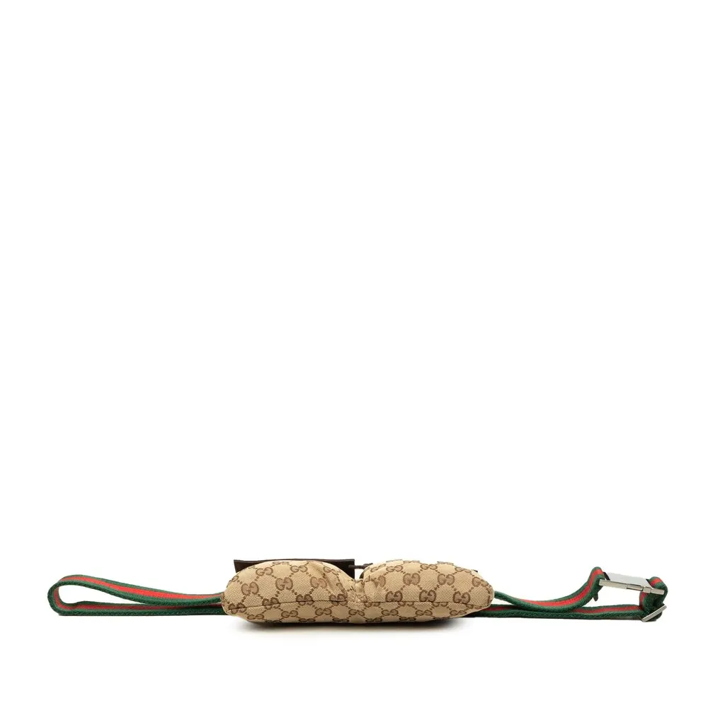 Gucci GG Canvas Web Double Pocket Belt Bag Beige Canvas Very good - Inside View
