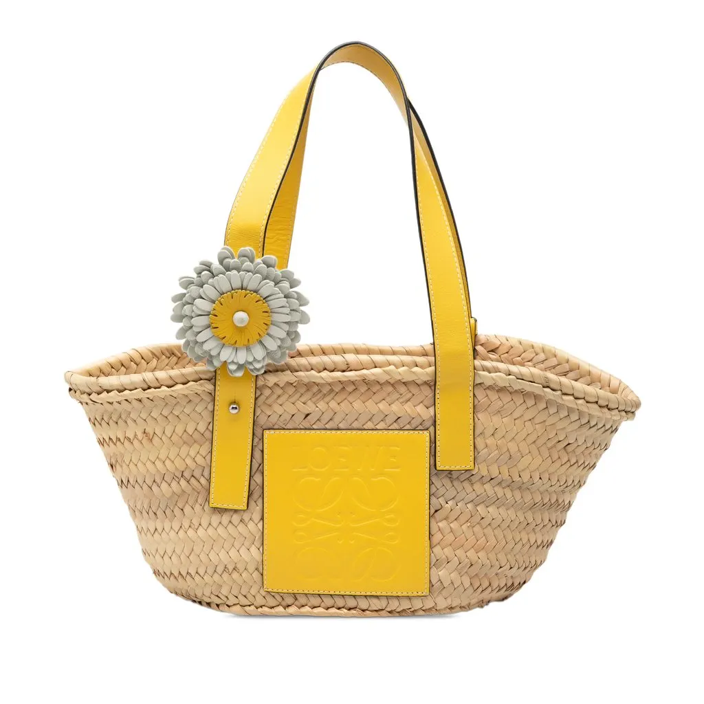 Loewe Small Palm Leaf Basket Tote Beige Very good - Front View