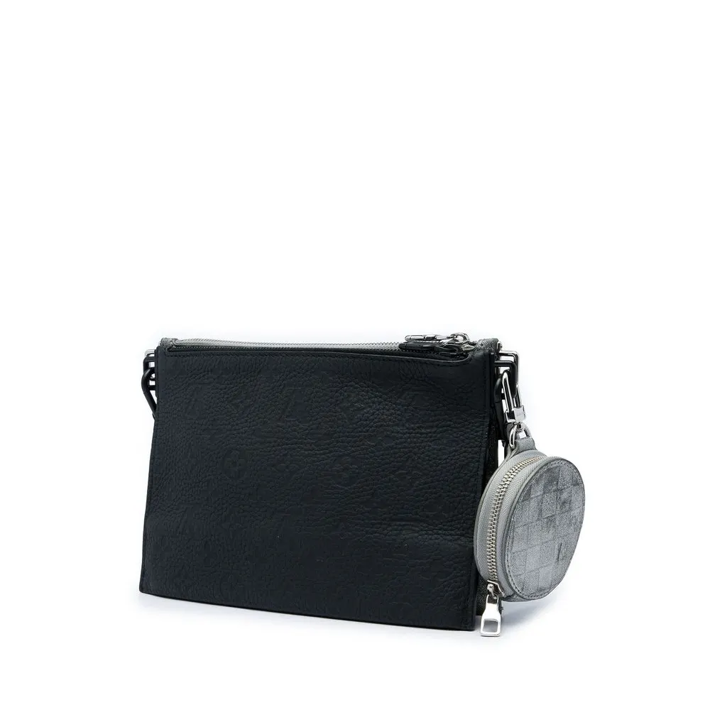 Louis Vuitton Damier Glitter Taurillon In The Loop Trio Pouch Black Leather Good - Back View