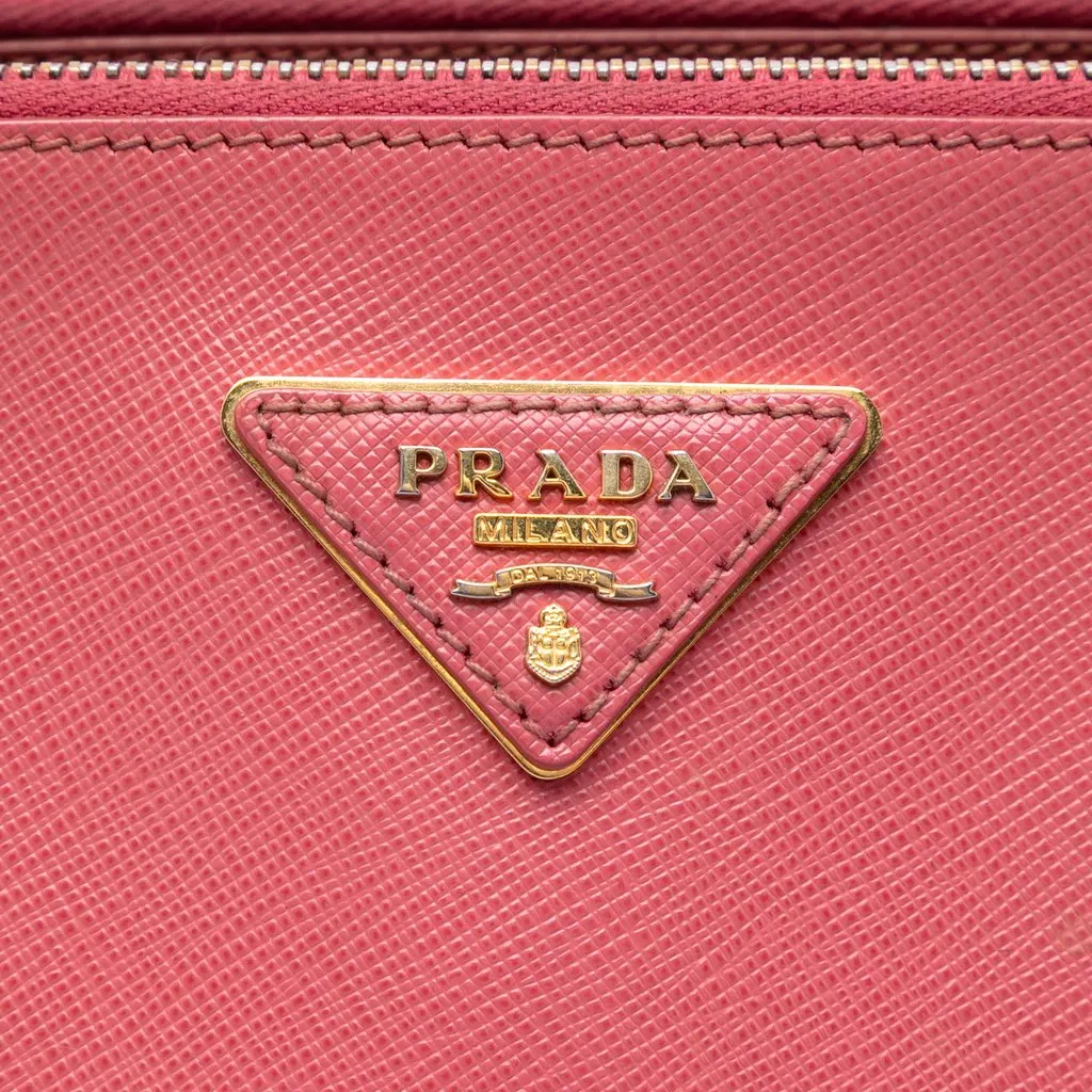 Prada Large Saffiano Lux Galleria Double Zip Tote Pink Leather Very good - Box View