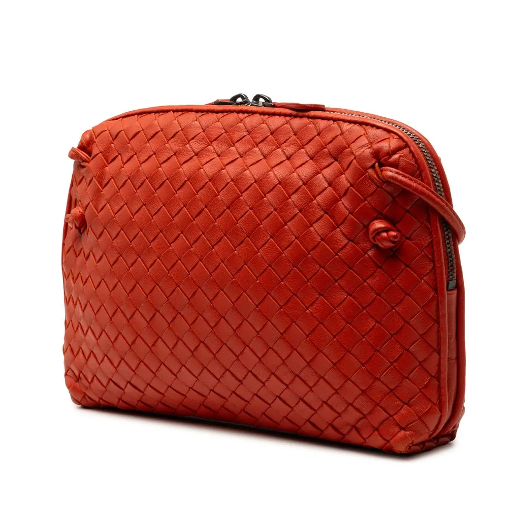 Bottega Veneta Nappa Intrecciato Nodini Crossbody Orange Leather Very good - Back View