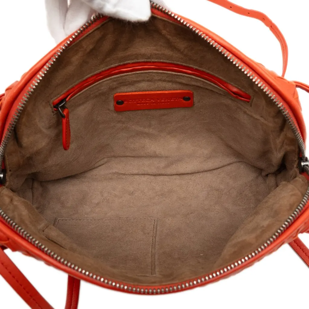 Bottega Veneta Nappa Intrecciato Nodini Crossbody Orange Leather Very good - Model View