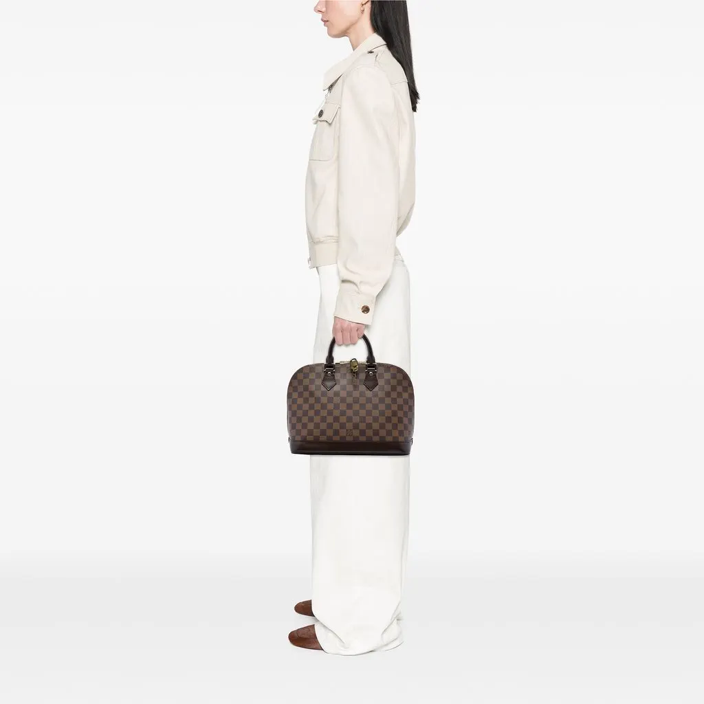Louis Vuitton Damier Ebene Alma MM Brown Canvas Very good - Box View