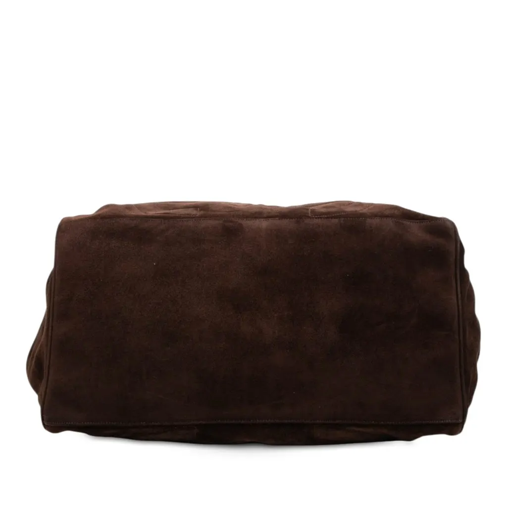 Chanel Triple CC Suede Tote Brown Leather Very good - Inside View