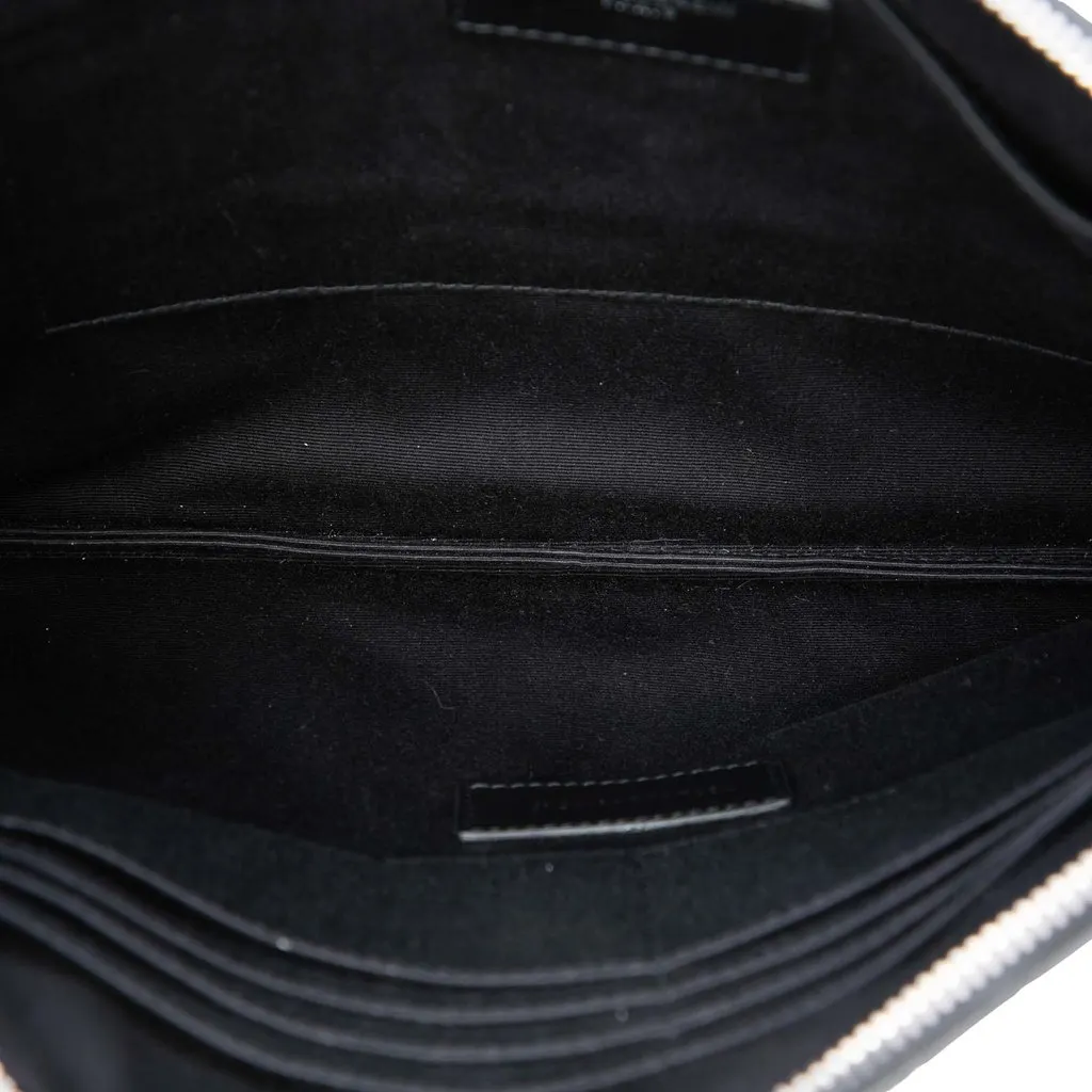 Saint Laurent Croc Embossed Leather Clutch Black Leather Very good - Model View