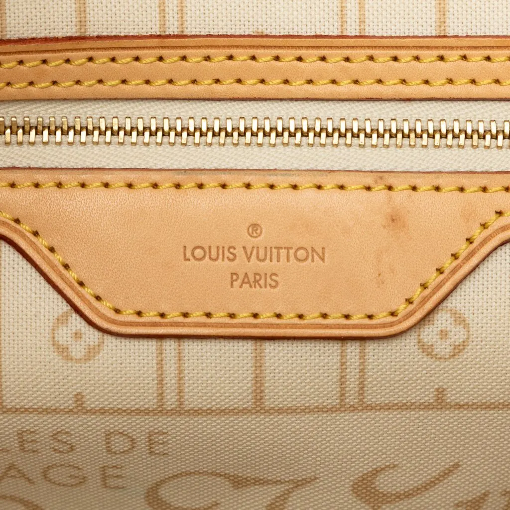 Louis Vuitton Damier Azur Neverfull MM White Very good - Box View