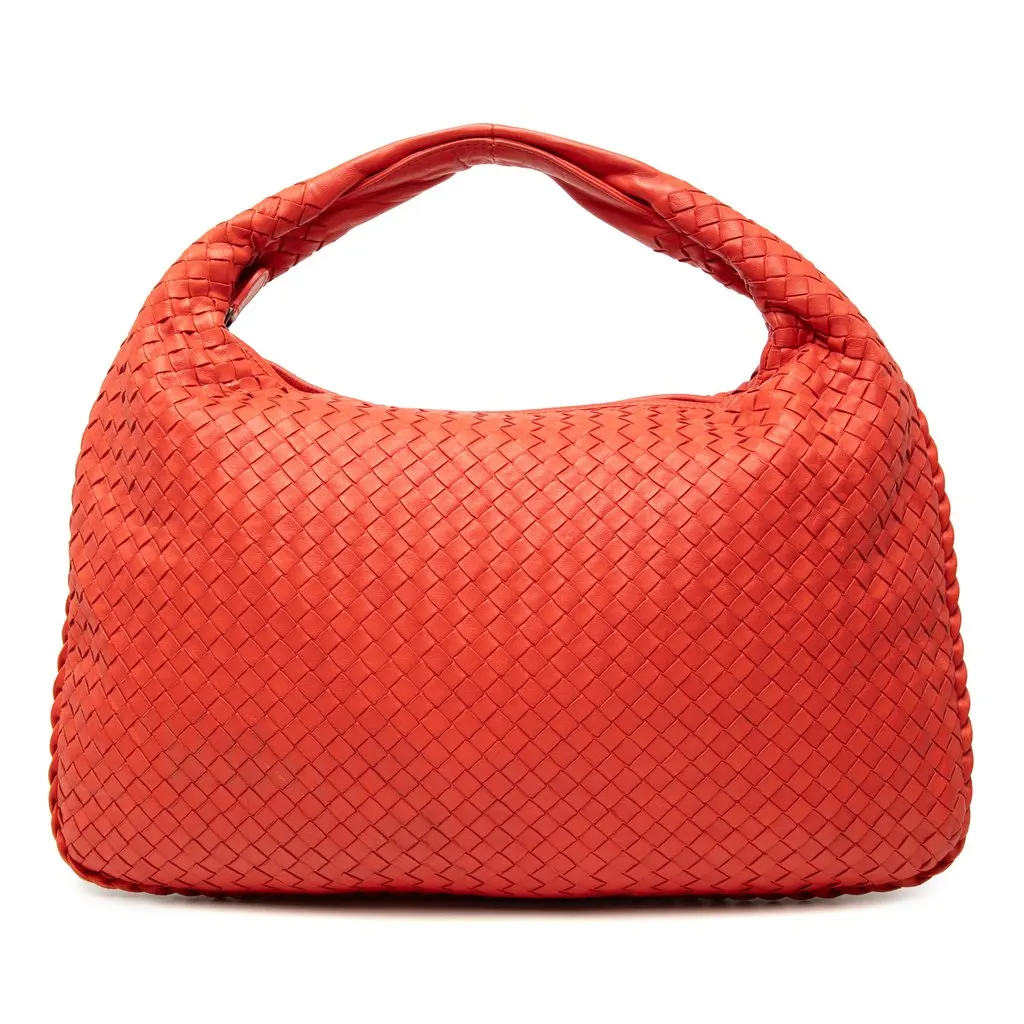 Bottega Veneta Medium Nappa Intrecciato Veneta Hobo Orange Leather Very good - Front View