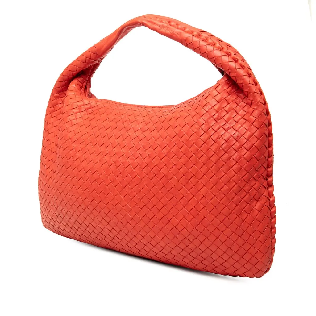 Bottega Veneta Medium Nappa Intrecciato Veneta Hobo Orange Leather Very good - Back View