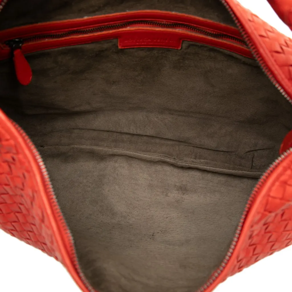 Bottega Veneta Medium Nappa Intrecciato Veneta Hobo Orange Leather Very good - Model View