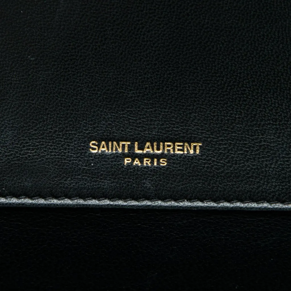 Saint Laurent Small Chevron Lambskin Monogram Sulpice Bag Green Leather Very good - Box View