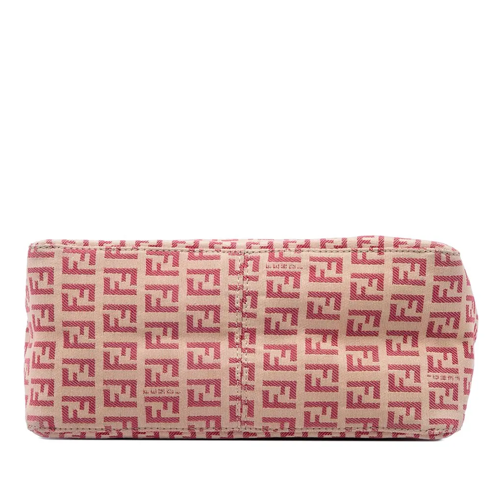 Fendi Zucchino Canvas Shoulder Bag Beige Canvas Good - Inside View