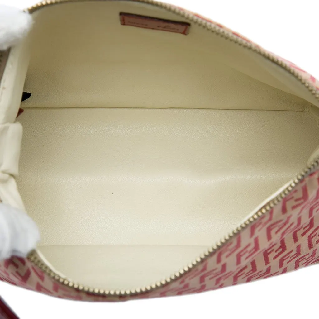 Fendi Zucchino Canvas Shoulder Bag Beige Canvas Good - Model View