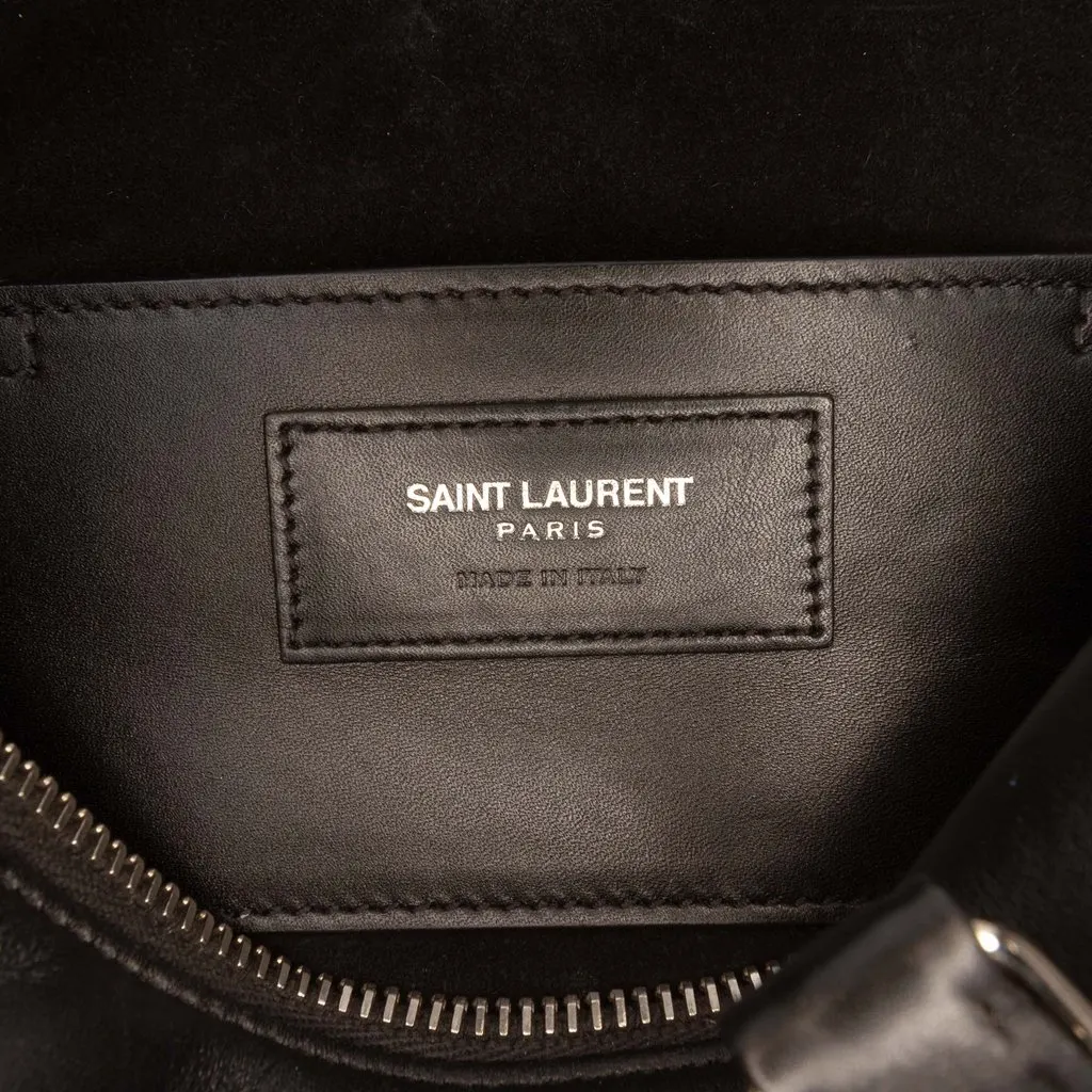 Saint Laurent Baby Studded Leather Classic Duffle Satchel Black Leather Very good - Box View